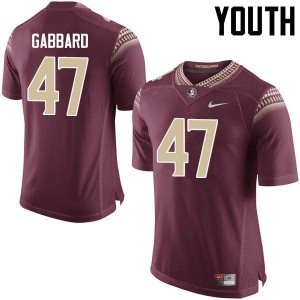 #47 Stephen Gabbard Florida State Seminoles Youth Football Alumni Jersey Garnet