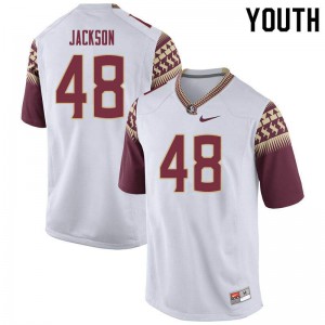 #48 Jarrett Jackson FSU Youth Football NCAA Jerseys White