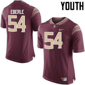 #54 Alec Eberle Seminoles Youth Football High School Jerseys Garnet