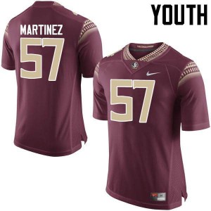 #57 Corey Martinez Seminoles Youth Football Player Jerseys Garnet
