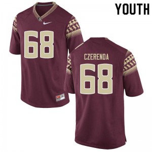 #68 Jeremy Czerenda Seminoles Youth Football Player Jersey Garnet