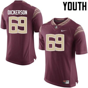 #69 Landon Dickerson Seminoles Youth Football College Jerseys Garnet
