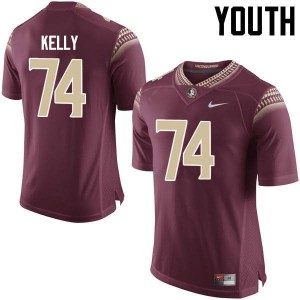 #74 Derrick Kelly FSU Seminoles Youth Football College Jerseys Garnet