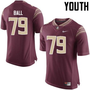 #79 Josh Ball Florida State Seminoles Youth Football High School Jerseys Garnet