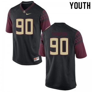 #90 Tru Thompson Florida State Youth Football Stitch Jerseys Black