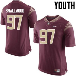 #97 Isaiah Smallwood Seminoles Youth Football University Jerseys Garnet