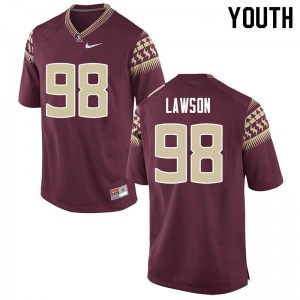 #98 Tre Lawson Florida State Seminoles Youth Football Stitched Jerseys Garnet