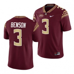 #3 Trey Benson Seminoles Men's College Football Jersey Garnet