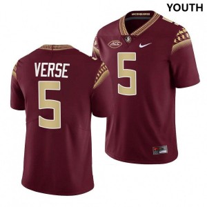 #5 Jared Verse Florida State Seminoles Youth Stitch Football Jersey Garnet